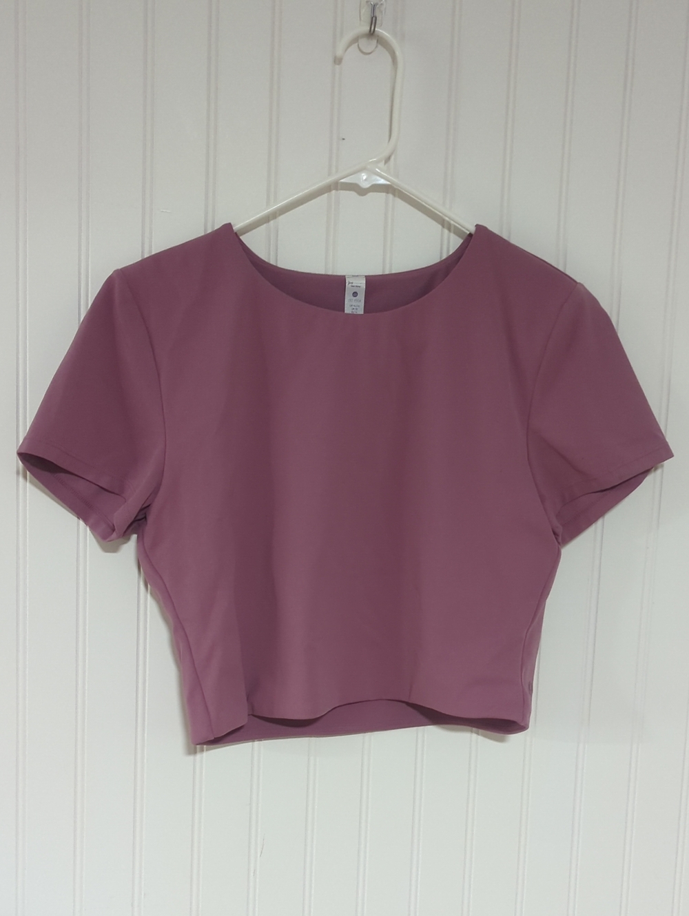CRZ YOGA Mauve Short Sleeve Crop Top